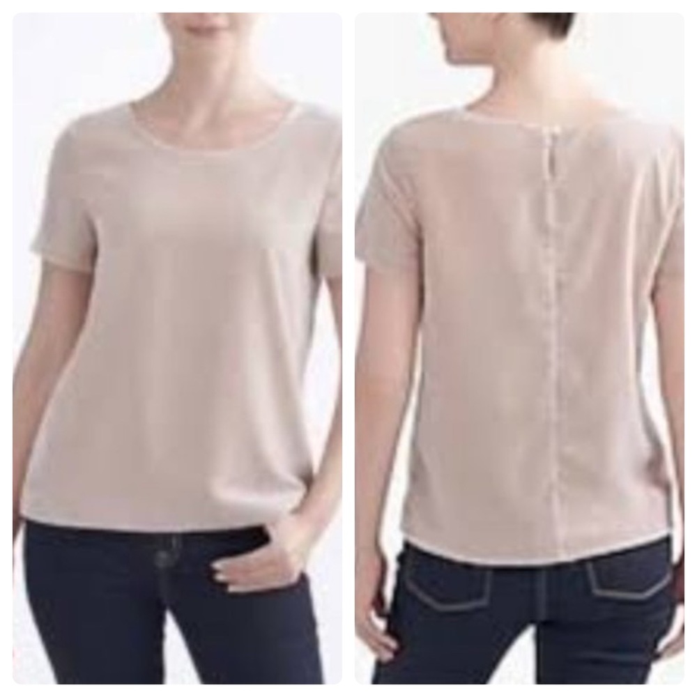 J. Crew Factory Tan Crushed Velvet T-Shirt Top